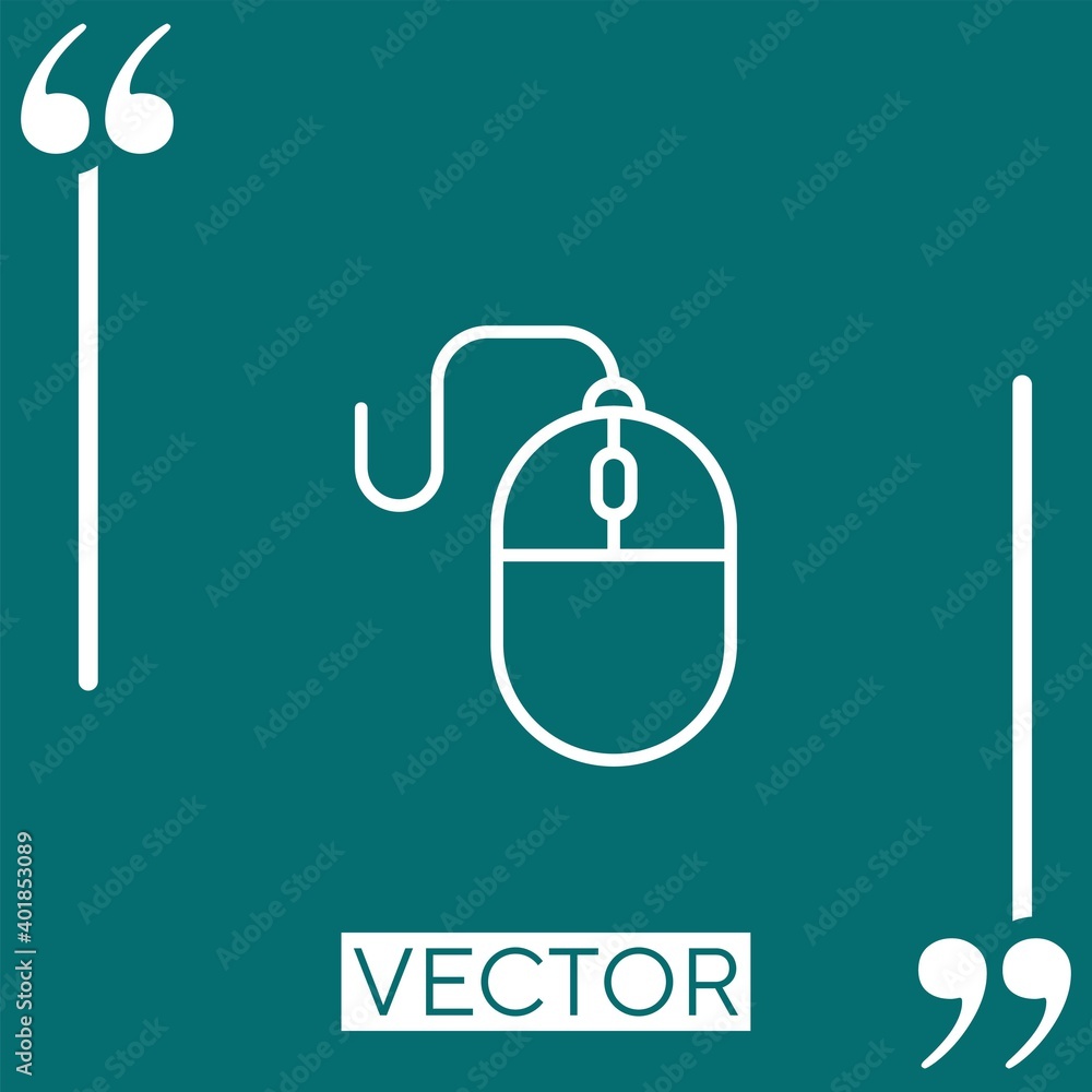 Poster computer mouse vector icon linear icon. editable stroked line