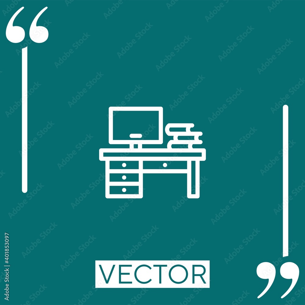 Poster desk vector icon linear icon. editable stroked line