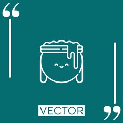 cauldron vector icon Linear icon. Editable stroked line