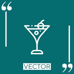 cocktail vector icon Linear icon. Editable stroked line