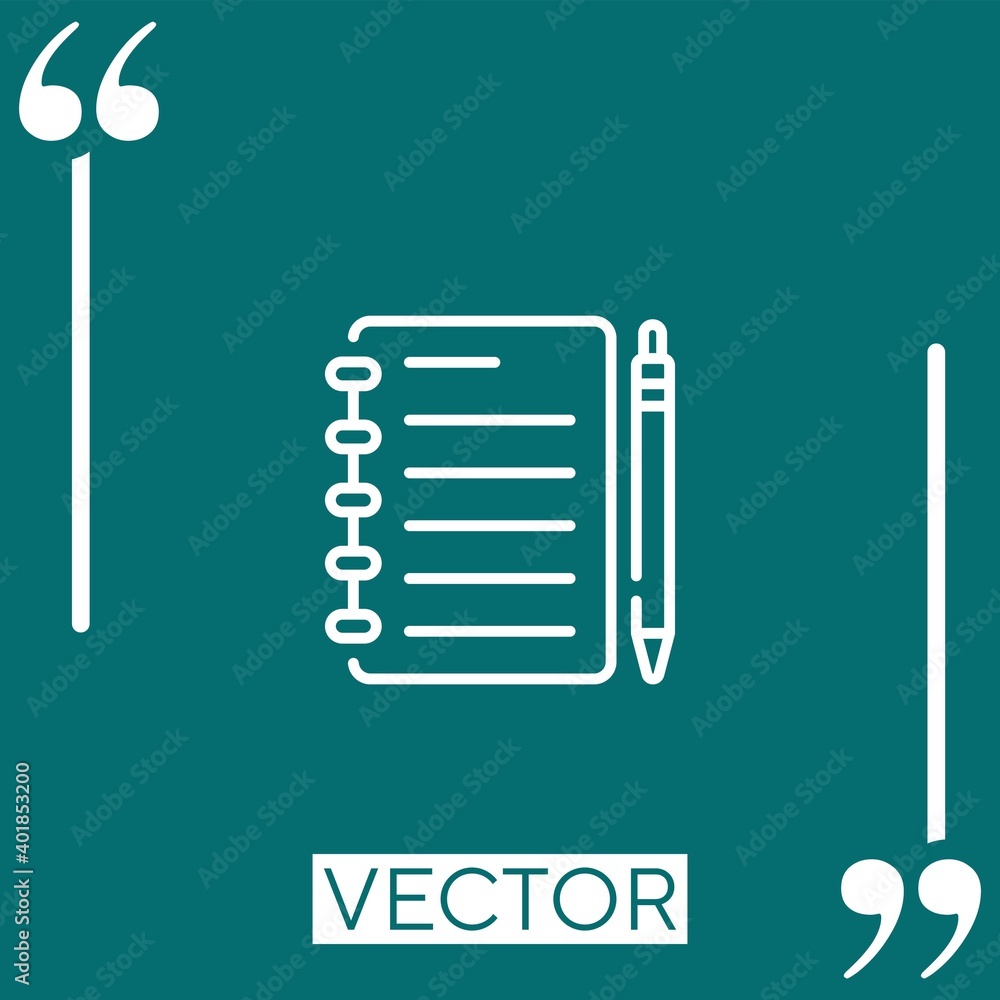 Poster notebook vector icon linear icon. editable stroked line