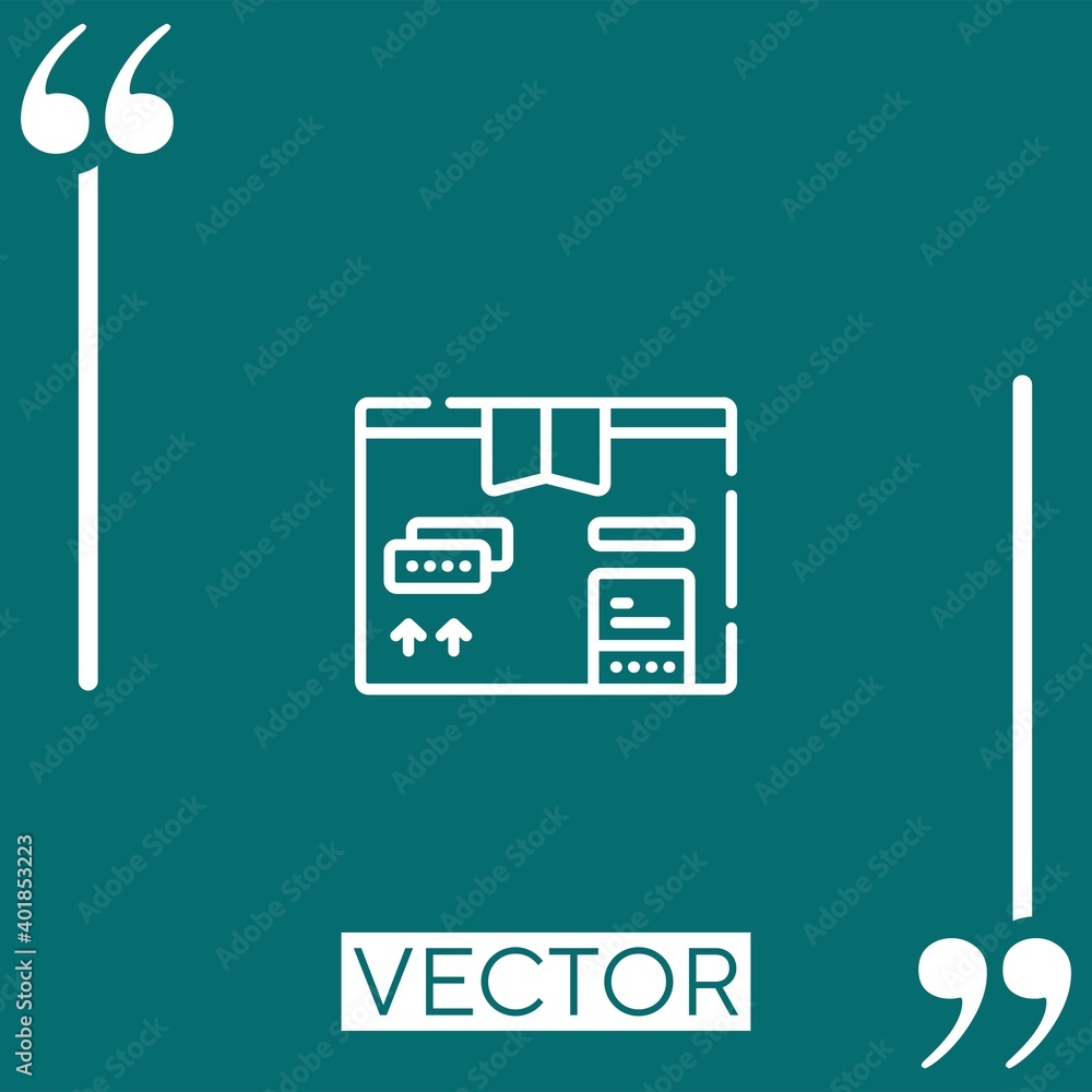 Poster package vector icon linear icon. editable stroked line