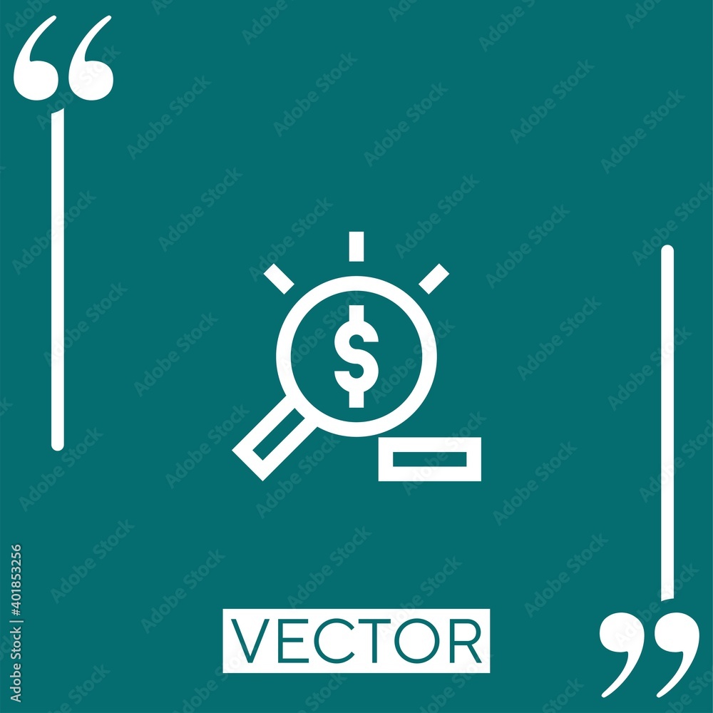Poster search vector icon linear icon. editable stroked line