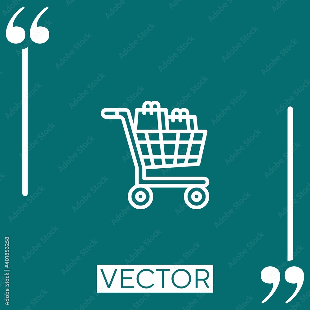 Poster shopping vector icon linear icon. editable stroked line