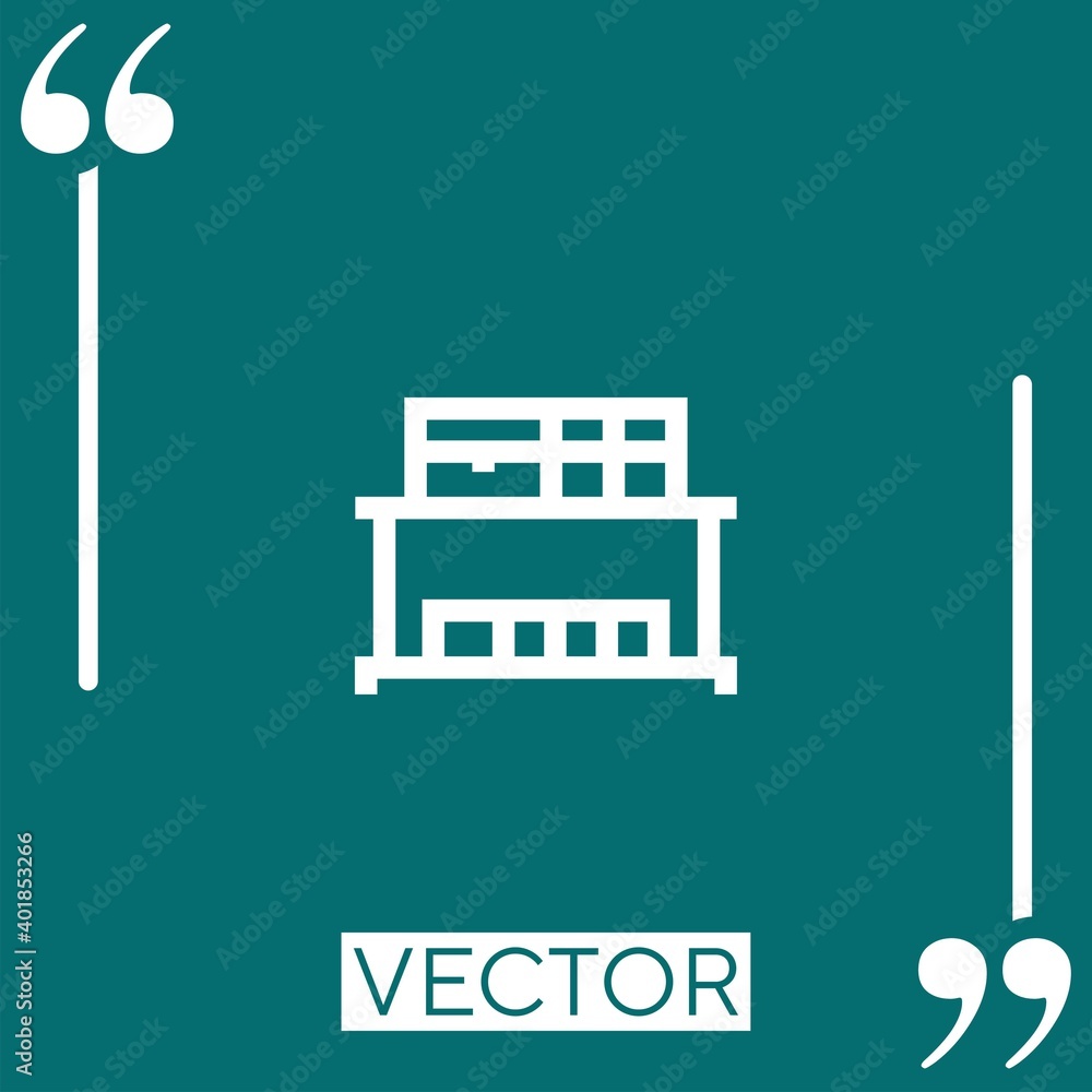 Poster showcase vector icon linear icon. editable stroked line