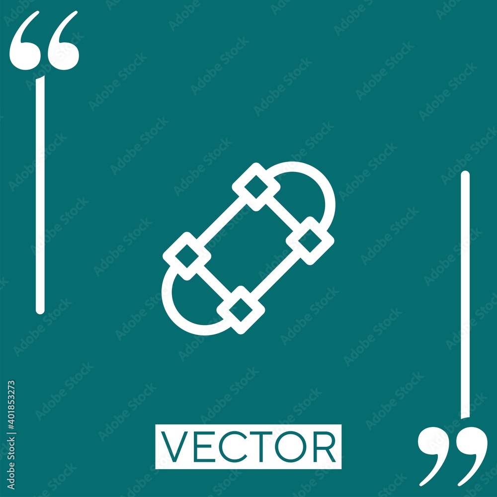 Poster skateboard vector icon linear icon. editable stroked line