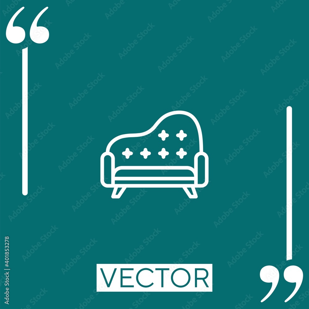 Poster sofa vector icon linear icon. editable stroked line