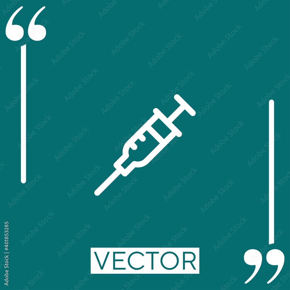 Poster syringe vector icon linear icon. editable stroked line
