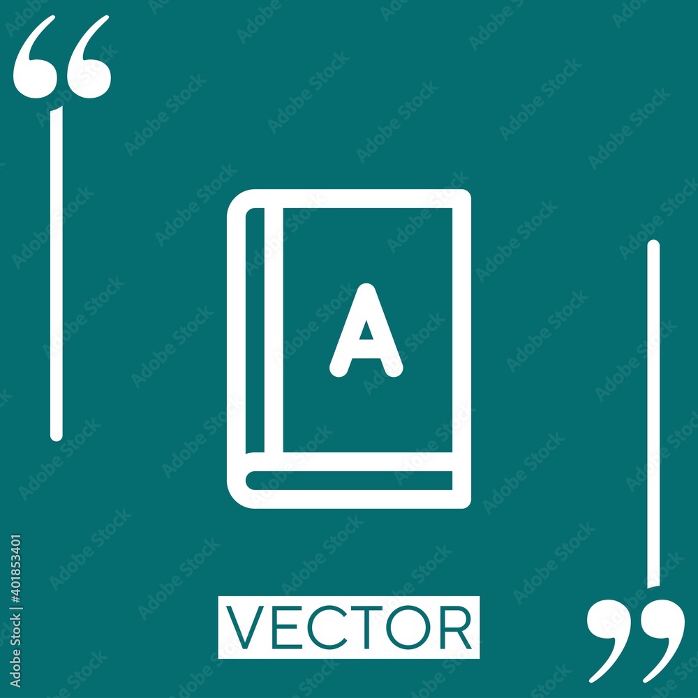 Poster dictionary vector icon linear icon. editable stroked line