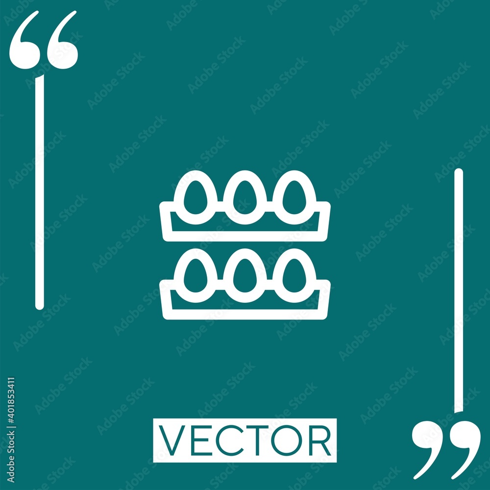 Poster eggs vector icon linear icon. editable stroked line