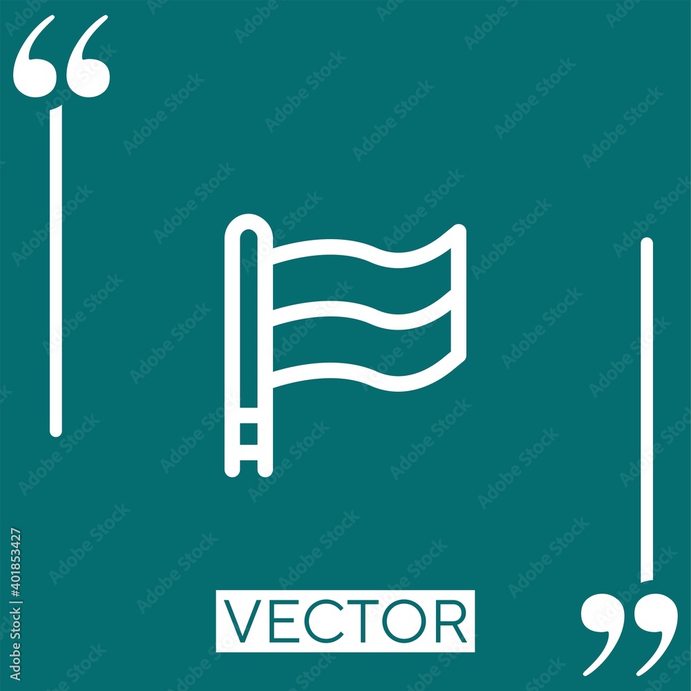 Poster flag vector icon linear icon. editable stroked line