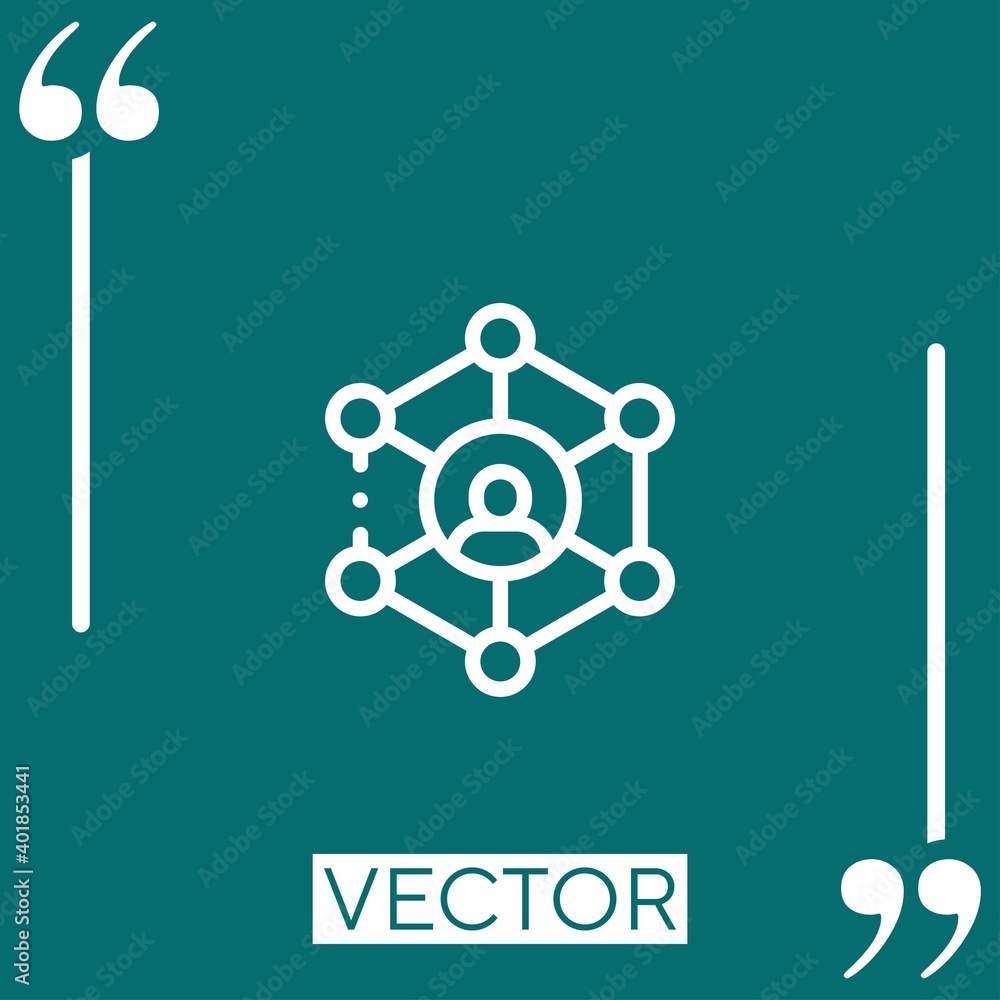Poster networking vector icon linear icon. editable stroked line