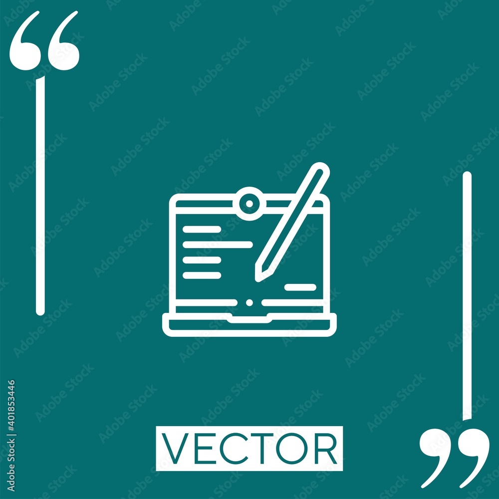 Aufkleber online contract vector icon linear icon. editable stroked line