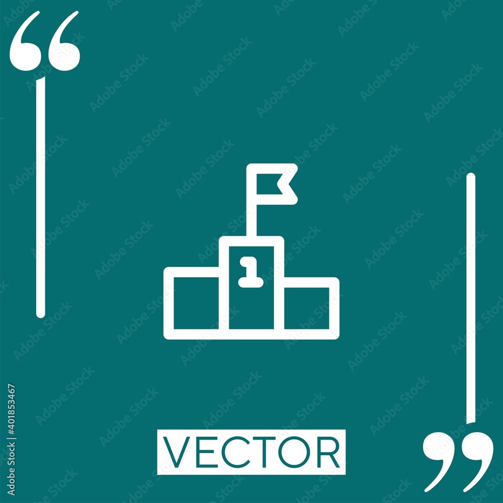 Poster podium vector icon linear icon. editable stroked line