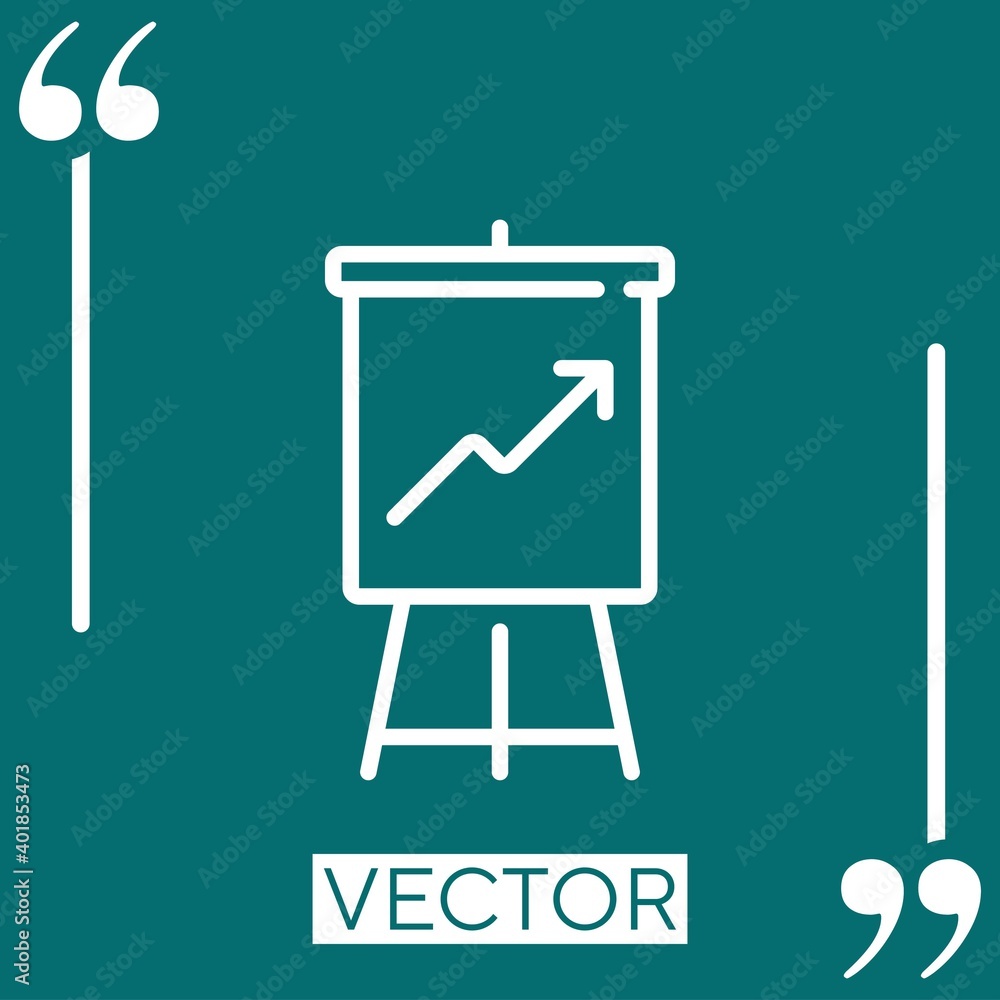 Poster presentation vector icon linear icon. editable stroked line