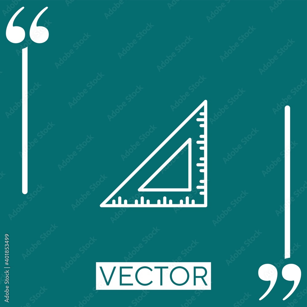 Poster set square vector icon linear icon. editable stroked line