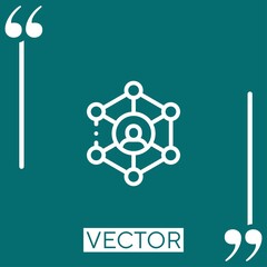 networking vector icon Linear icon. Editable stroked line