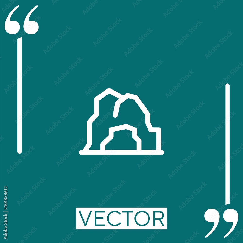 Poster cave vector icon linear icon. editable stroked line