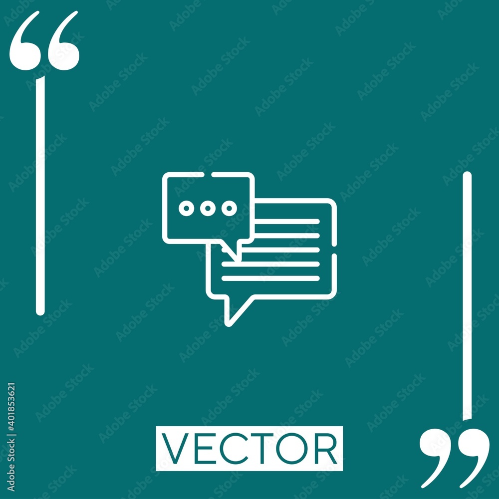 Poster chat bubble linear icon. editable stroke line