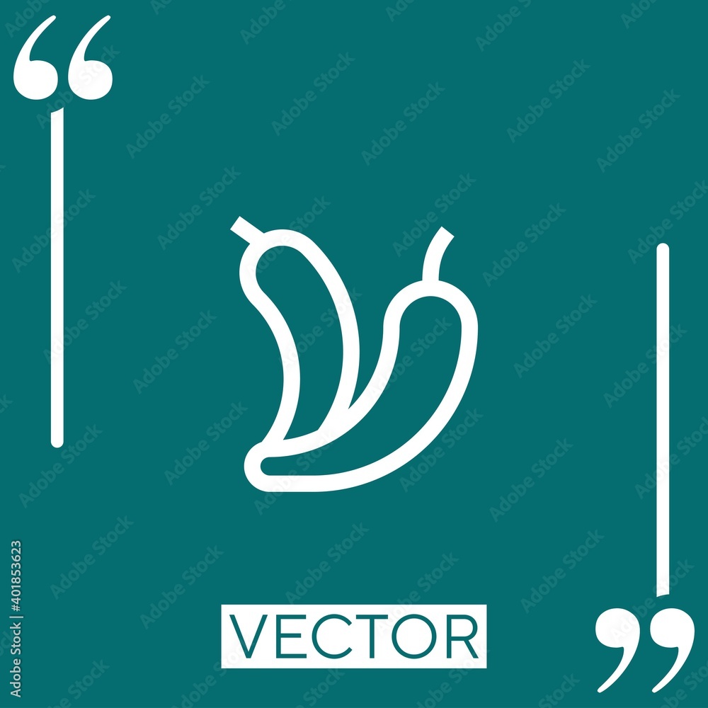 Poster chili vector icon linear icon. editable stroked line