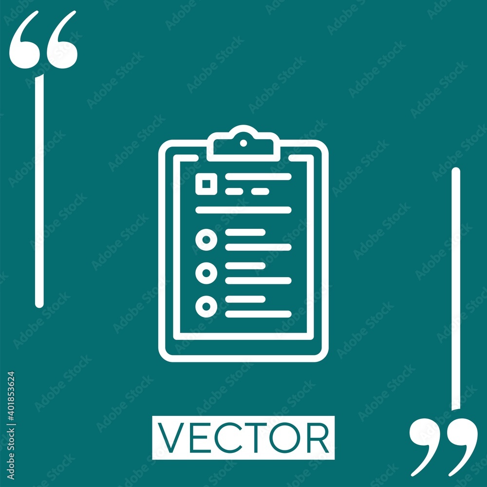 Poster clipboard vector icon linear icon. editable stroked line