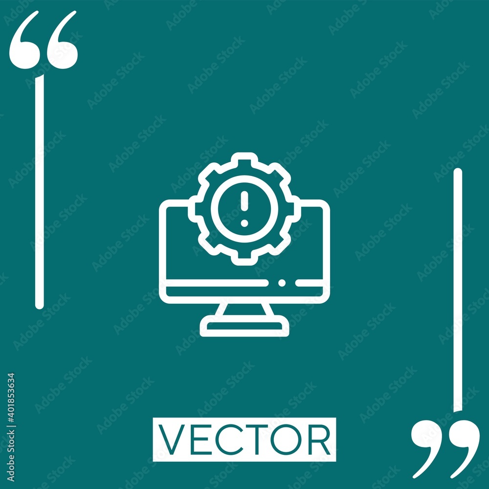 Poster computer vector icon linear icon. editable stroked line