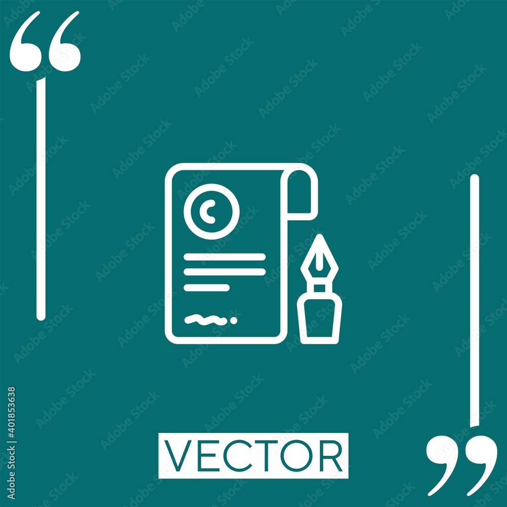Poster contract vector icon linear icon. editable stroked line