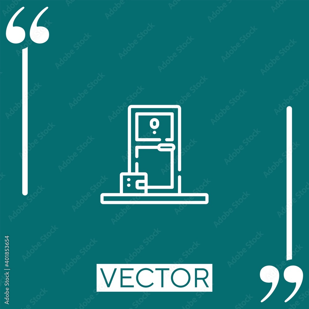 Poster door delivery vector icon linear icon. editable stroked line