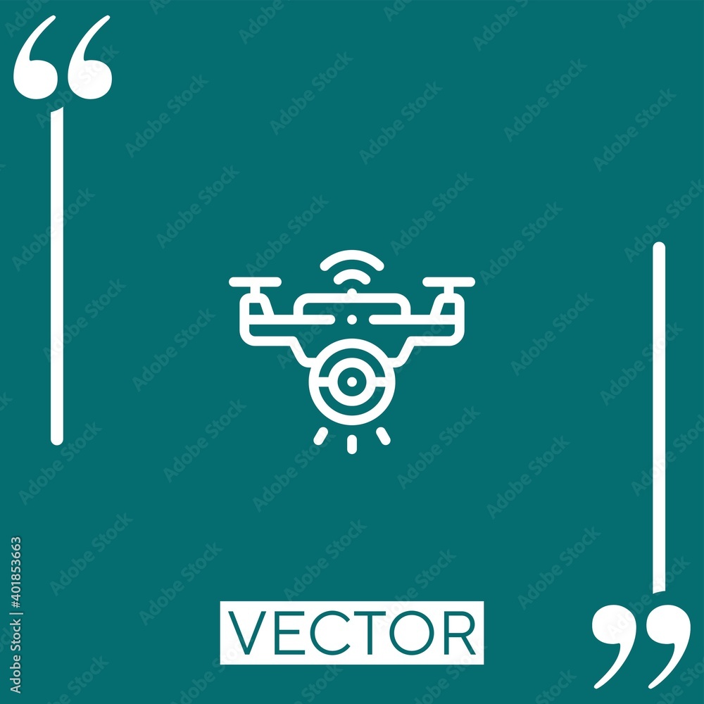 Poster drone vector icon linear icon. editable stroked line