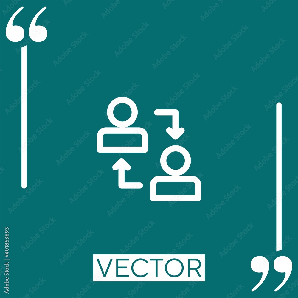 Aufkleber exchange vector icon linear icon. editable stroked line