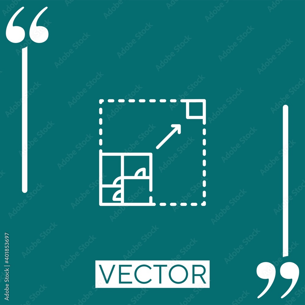 Poster expand vector icon linear icon. editable stroked line