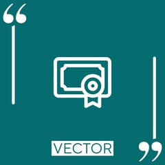 diploma vector icon Linear icon. Editable stroked line