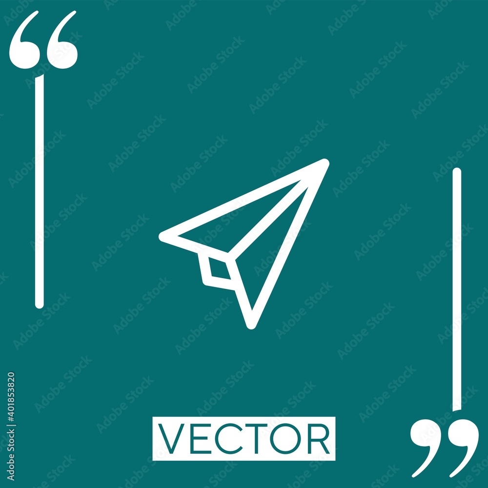 Poster paper plane vector icon linear icon. editable stroked line