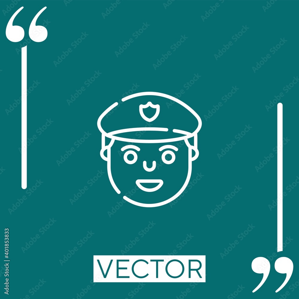 Poster policeman vector icon linear icon. editable stroked line