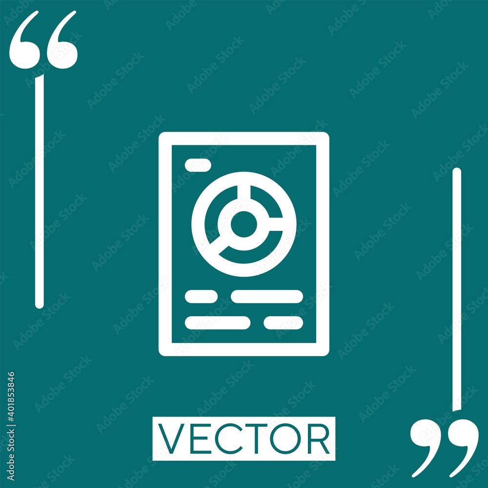 Poster report vector icon linear icon. editable stroked line