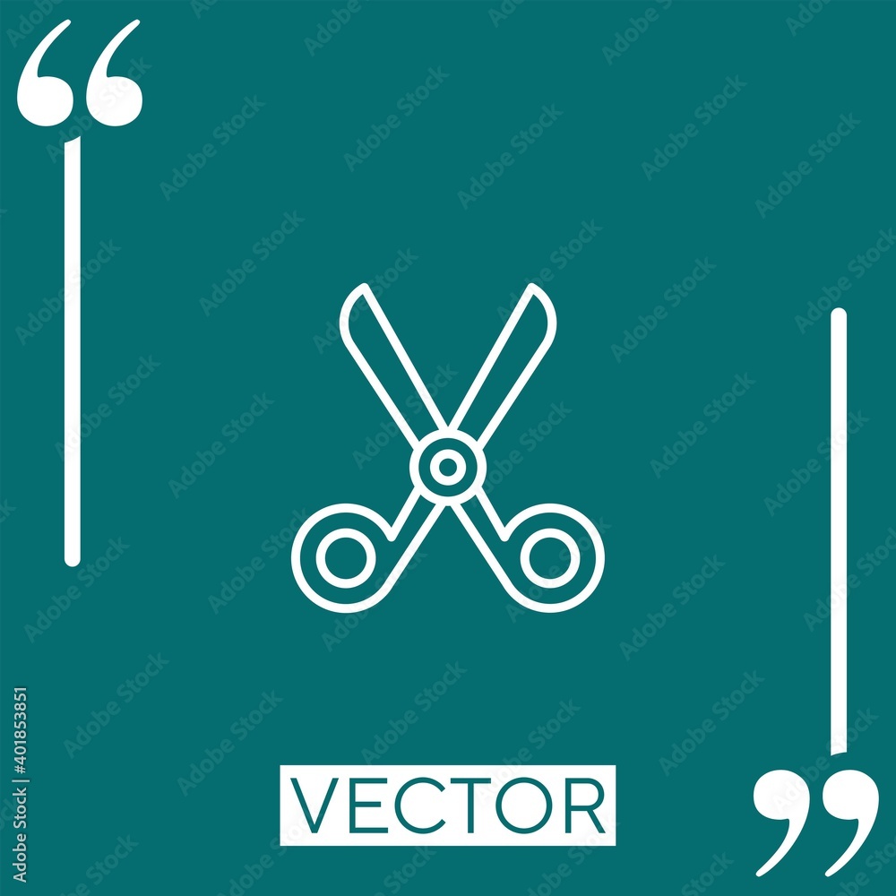 Poster scissors vector icon linear icon. editable stroked line