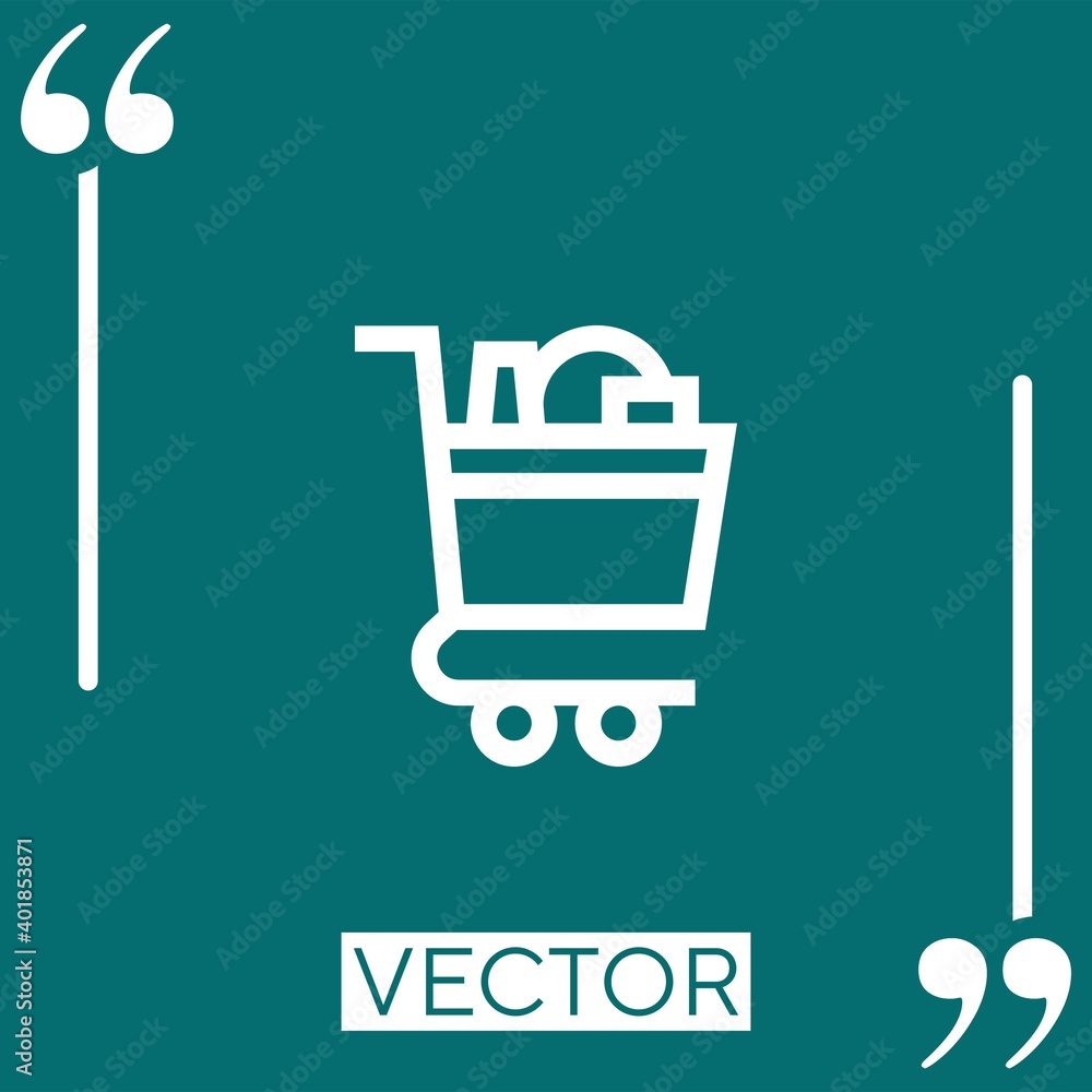 Poster shopping cart vector icon linear icon. editable stroked line