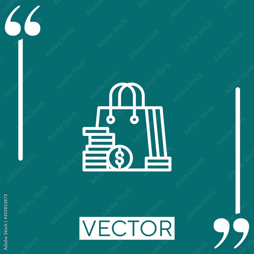 Poster shopping vector icon linear icon. editable stroked line