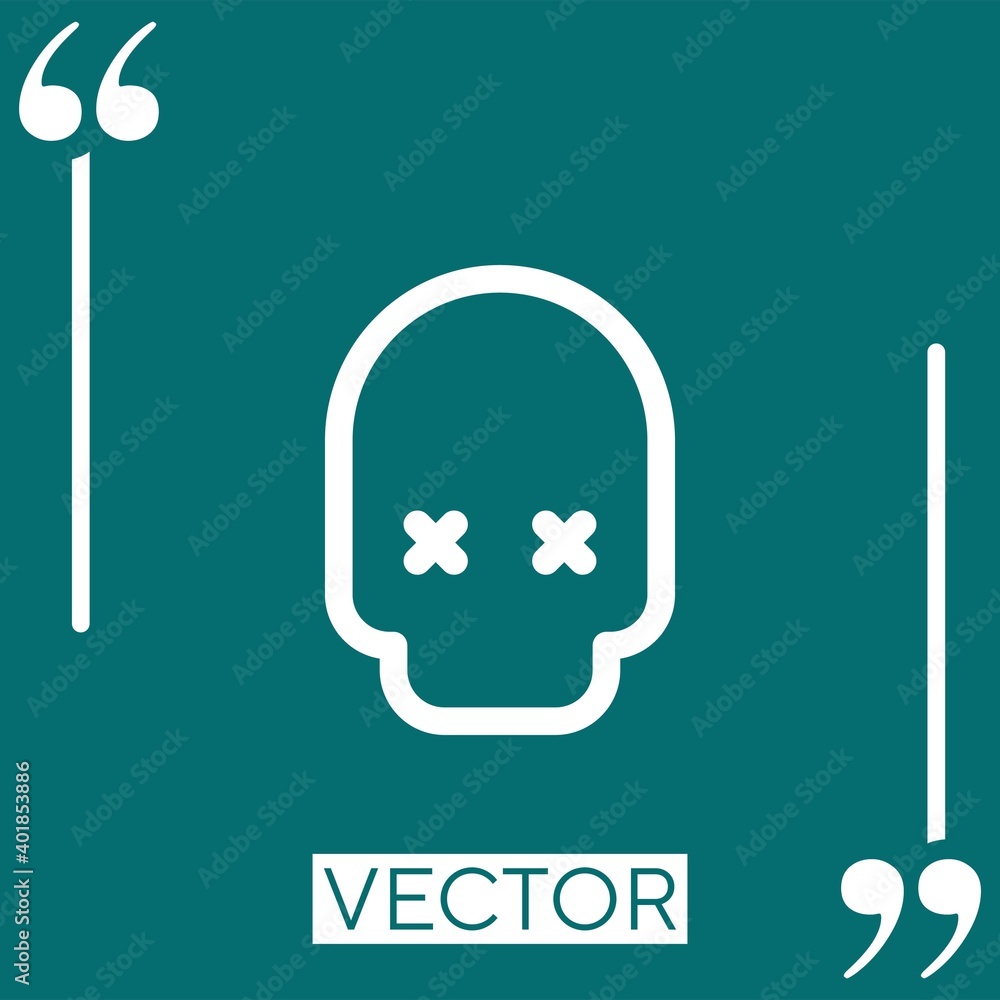 Poster skull vector icon linear icon. editable stroked line