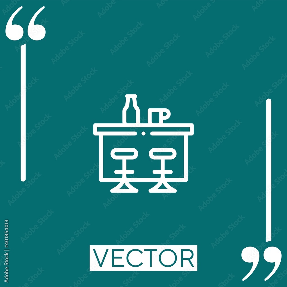 Poster bar counter vector icon linear icon. editable stroked line