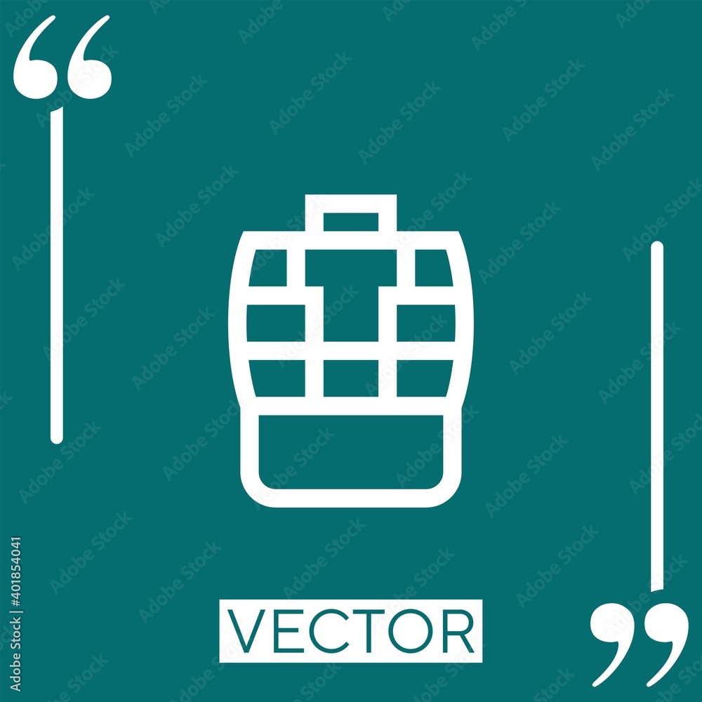 Poster camera bag vector icon linear icon. editable stroked line