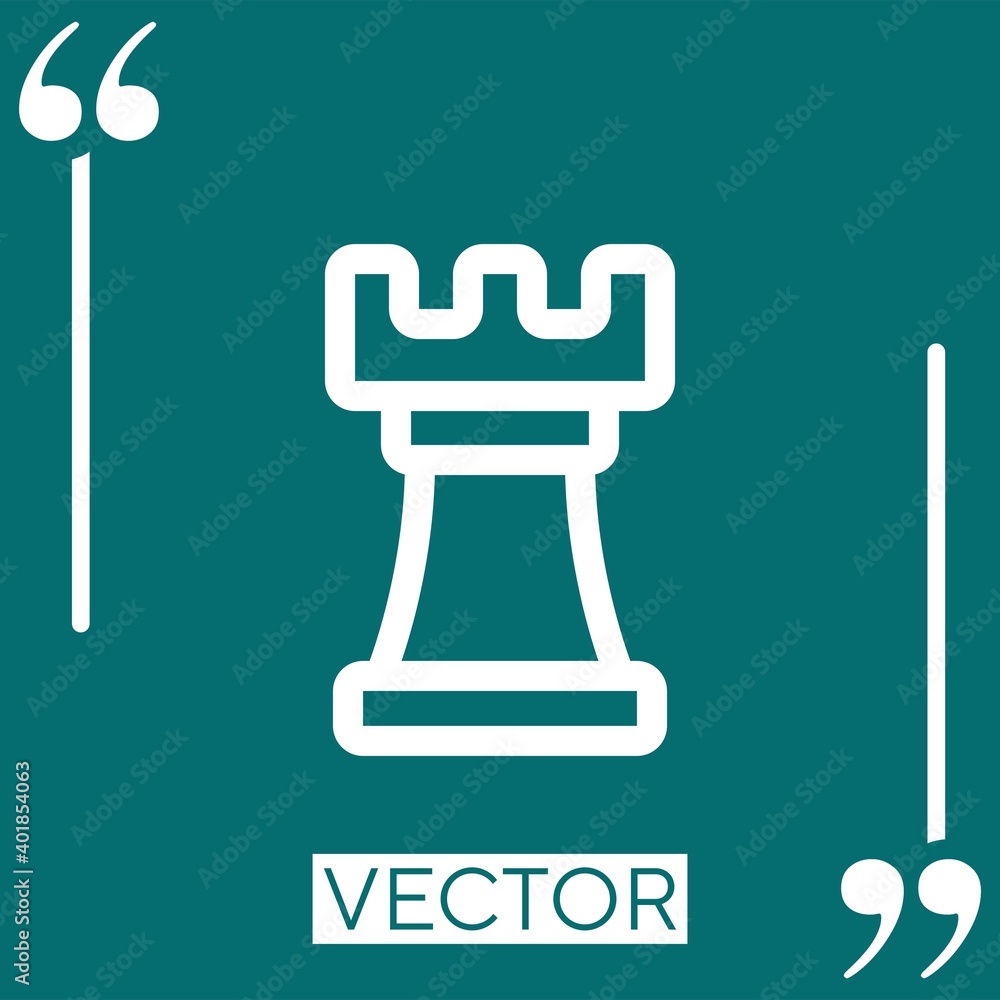 Poster chess piece vector icon linear icon. editable stroked line