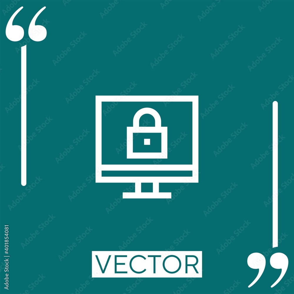 Poster computer vector icon linear icon. editable stroked line