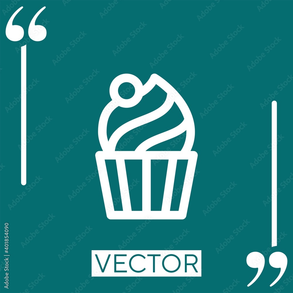 Poster cupcake vector icon linear icon. editable stroked line