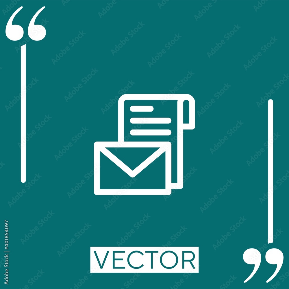 Aufkleber email vector icon linear icon. editable stroked line