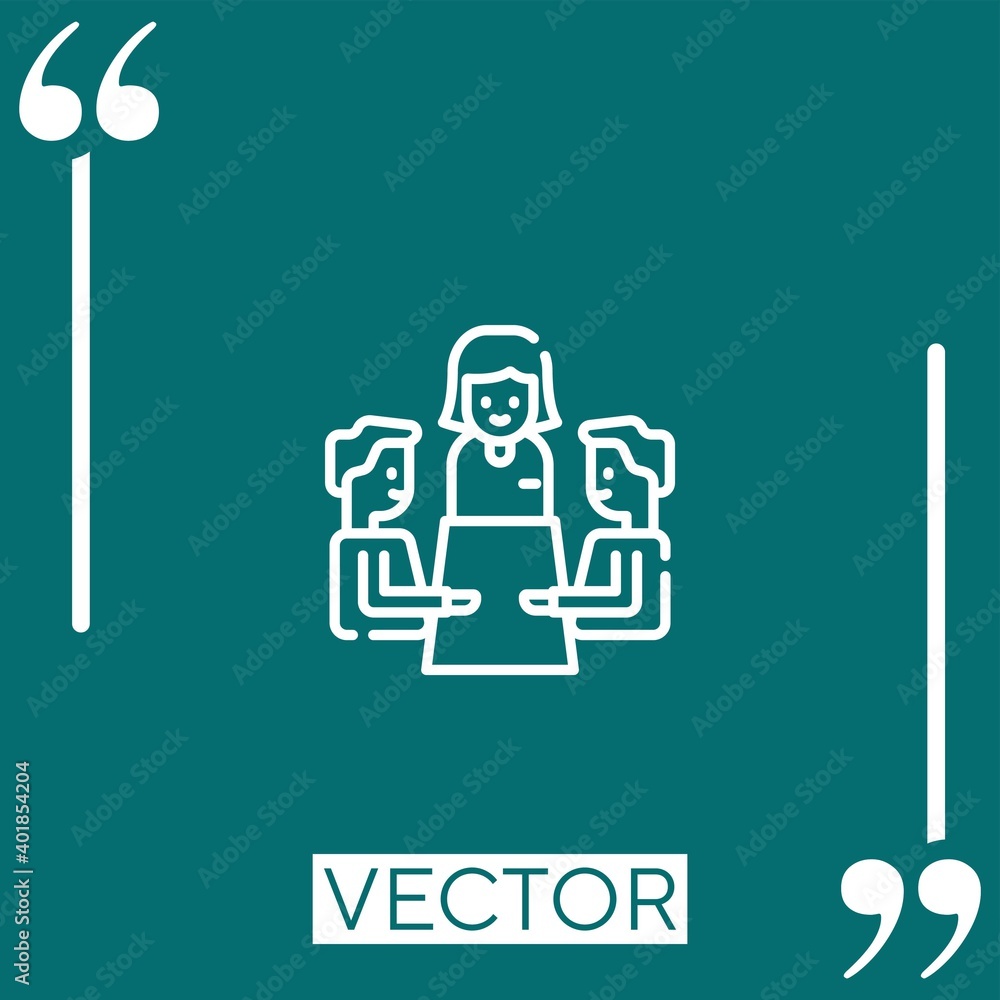 Poster meeting vector icon linear icon. editable stroked line
