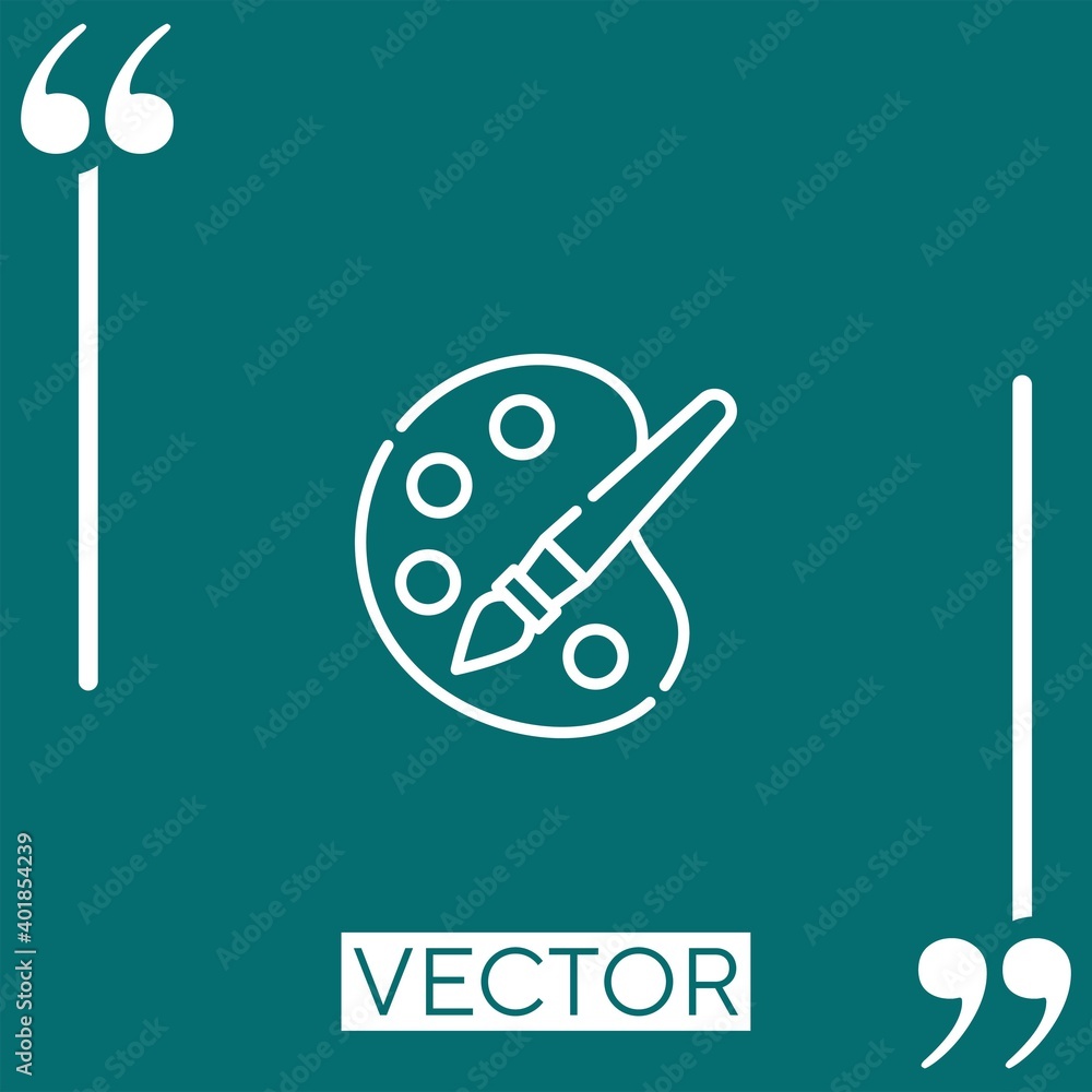 Poster paint palette vector icon linear icon. editable stroked line