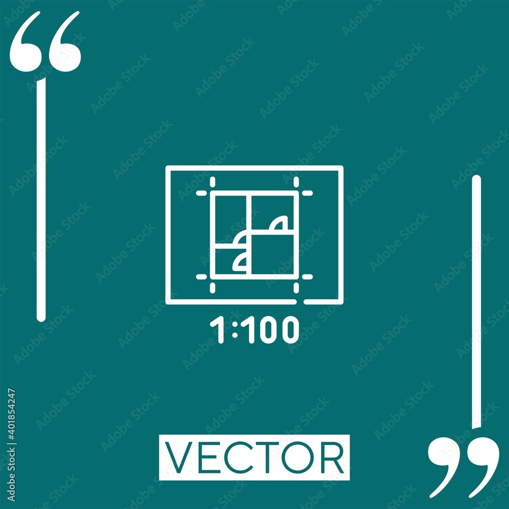 Poster plan vector icon linear icon. editable stroked line