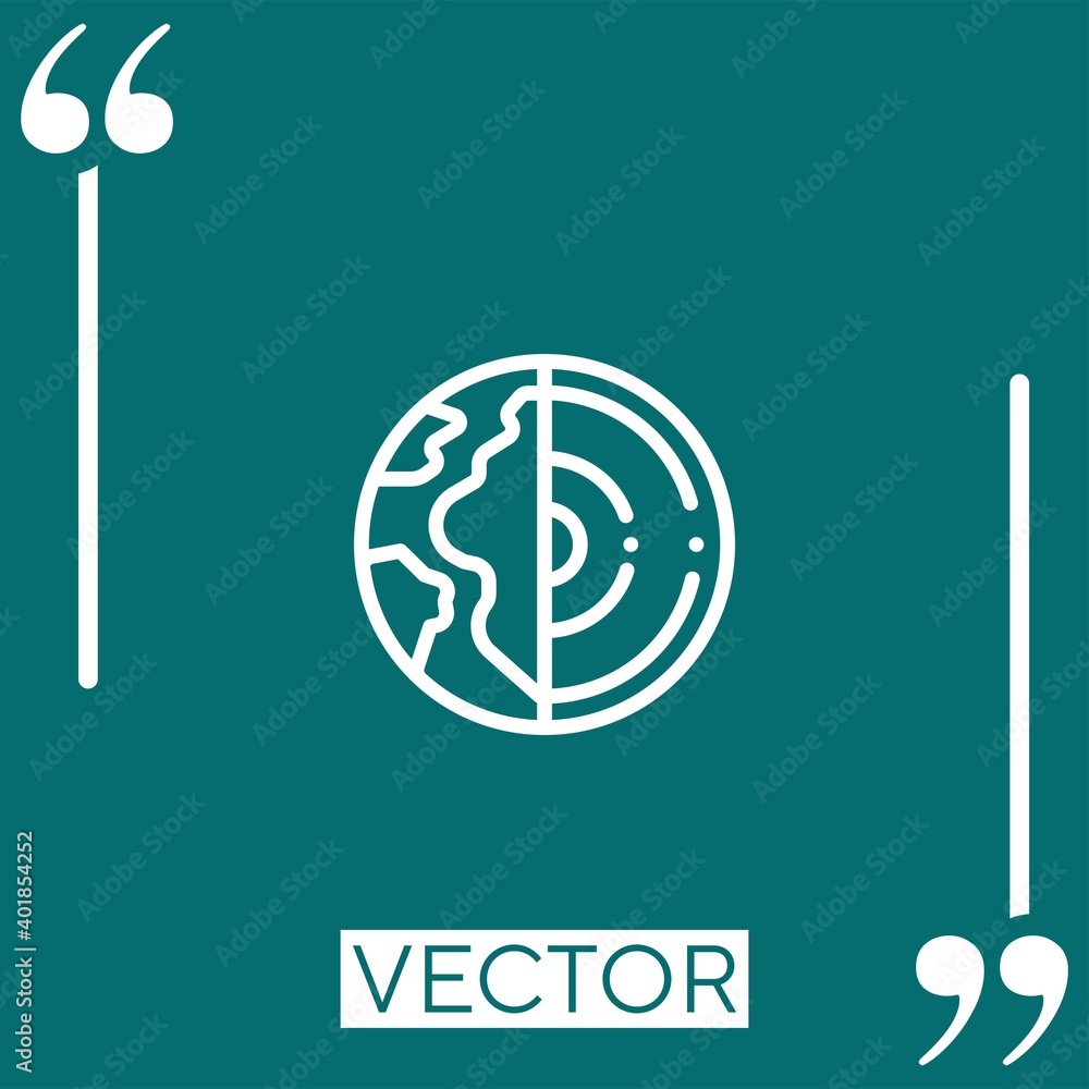 Poster planet earth vector icon linear icon. editable stroked line
