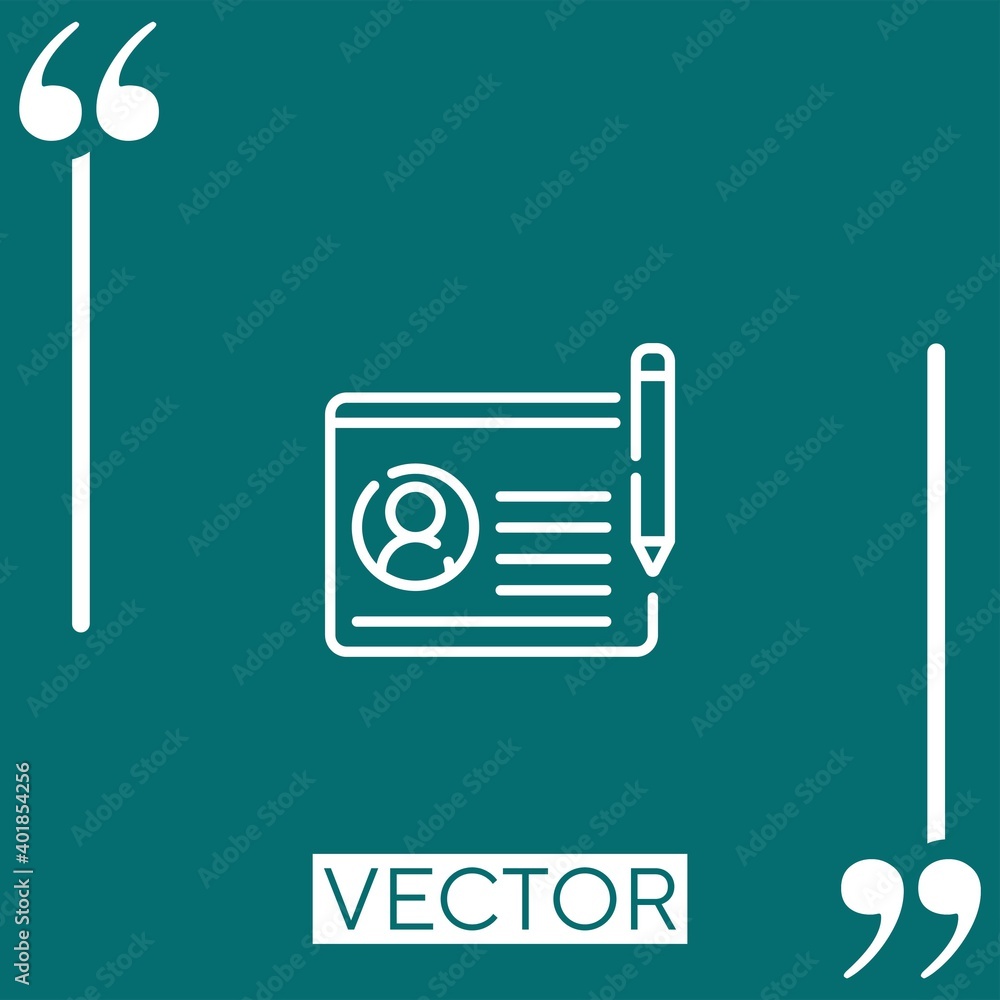 Poster profile vector icon linear icon. editable stroked line